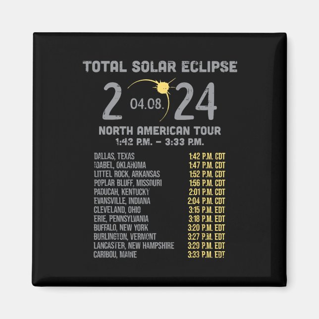 Solar Eclipse 2024 Totalität April 8 Männer Frauen Magnet (Vorne)