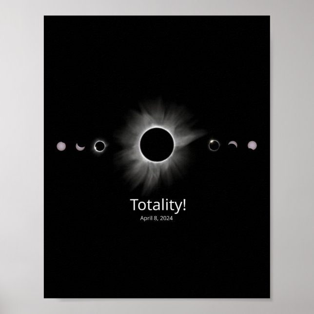 Solar Eclipse 2024 Totalität Poster (Vorne)
