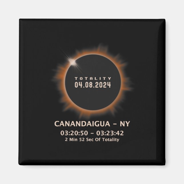 Solar Eclipse 2024 Totality 04.08.24 New York Ny Magnet (Vorne)
