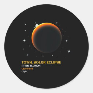 Solar Eclipse 2024 Totality 8. April Runder Aufkleber