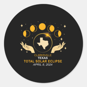 Solar Eclipse 2024 Totality 8. April Runder Aufkleber