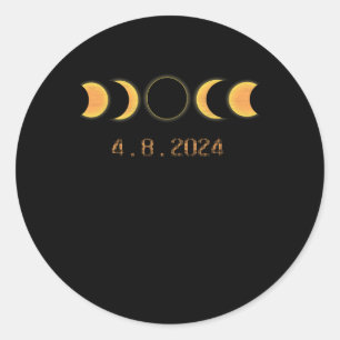 Solar Eclipse 2024 Totality 8. April Runder Aufkleber