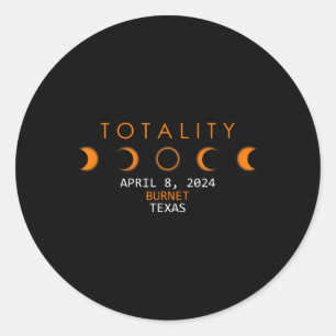 Solar Eclipse 2024 Totality 8. April Runder Aufkleber
