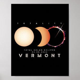 Solar Eclipse 2024 Vermont Total Eclipse Astronomi Poster