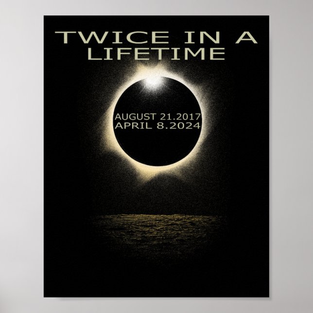 Solar-Eclipse 2024 zweimal im Leben Poster (Vorne)