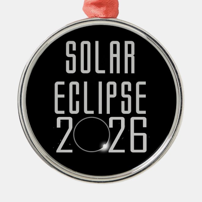 Solar Eclipse 2026 Gedenkveranstaltung Ornament Aus Metall (Vorne)