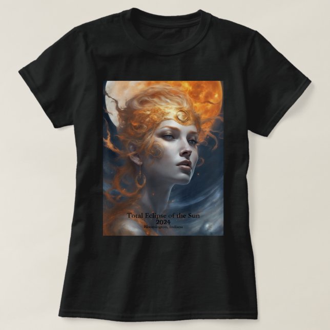Solar Eclipse 2 Seite IHRER Text Sun Goddess T-Shirt (Design vorne)