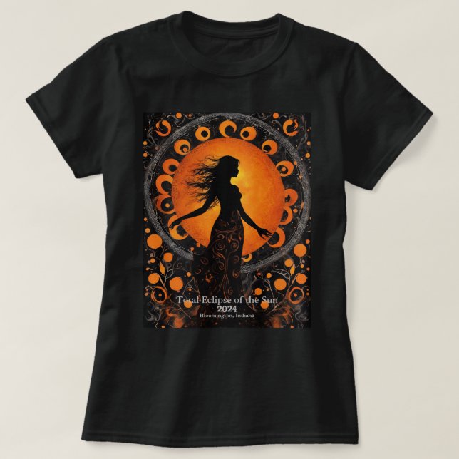 Solar Eclipse 2 Seite IHRES Text Sun Dancer T-Shirt (Design vorne)