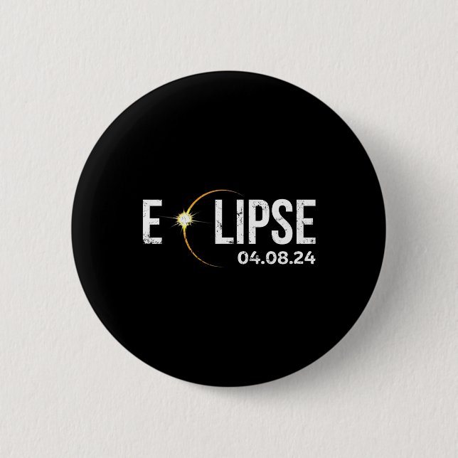 Solar Eclipse 4.08.24 2024 Erwachsene Kinder Ameri Button (Vorderseite)