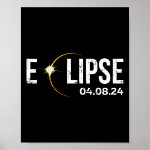 Solar Eclipse 4.08.24 2024 Erwachsene Kinder Ameri Poster