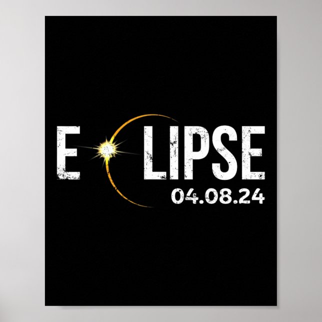 Solar Eclipse 4.08.24 2024 Erwachsene Kinder Ameri Poster (Vorne)