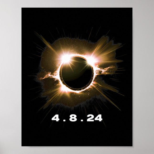 Solar Eclipse 4.8.24 Totality Event 2024 Souvenir Poster (Vorne)