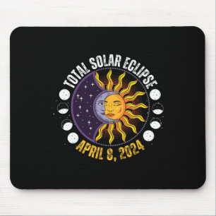 Solar-Eclipse 8-4-2024 Eclipse mit Sun Mousepad
