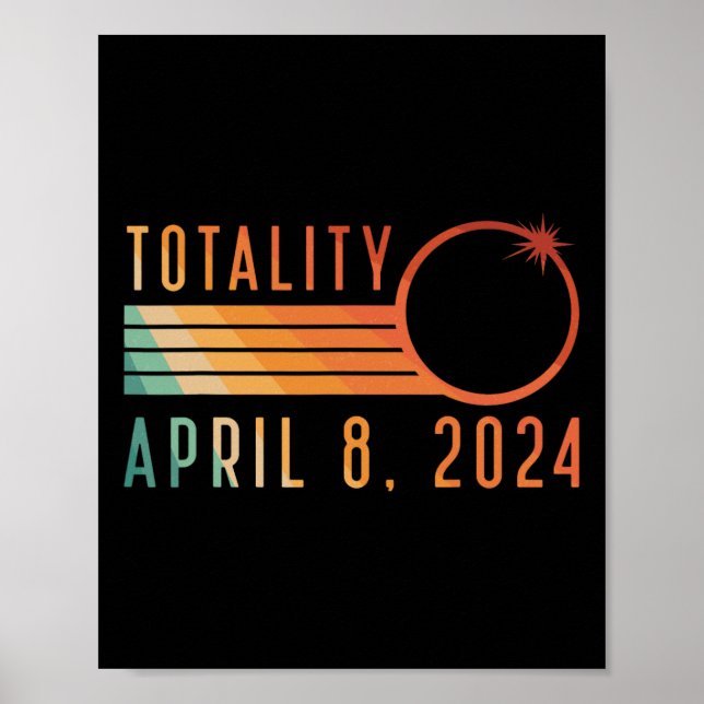 Solar Eclipse 8. April 2024 Totality Solar Eclipse Poster (Vorne)