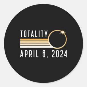 Solar Eclipse 8. April 2024 Totality Solar Eclipse Runder Aufkleber