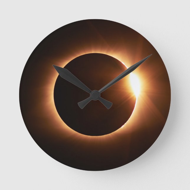 Solar Eclipse Acrylic Clock Runde Wanduhr (Vorderseite)