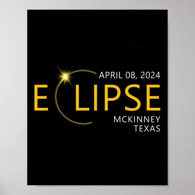 Solar Eclipse Apirl 08 2024 Mckinney Texas T Poster (Vorne)