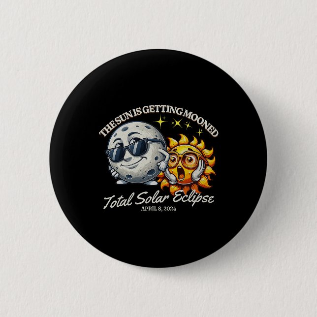 Solar Eclipse April 2024 Sun wird getaucht Button (Vorderseite)