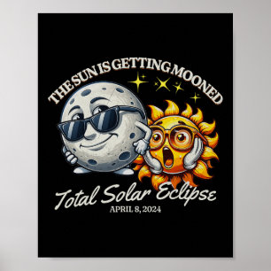Solar Eclipse April 2024 Sun wird getaucht Poster