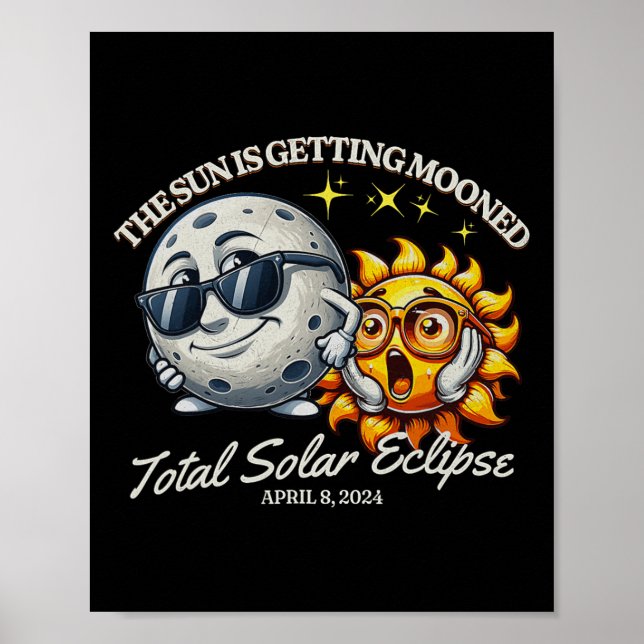 Solar Eclipse April 2024 Sun wird getaucht Poster (Vorne)