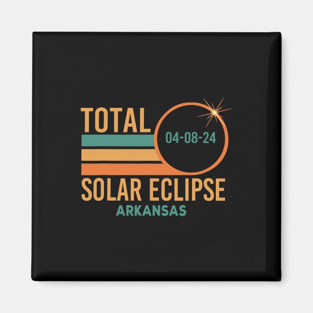Solar Eclipse Arkansas 8. April 2024 Totalität Magnet (Vorne)
