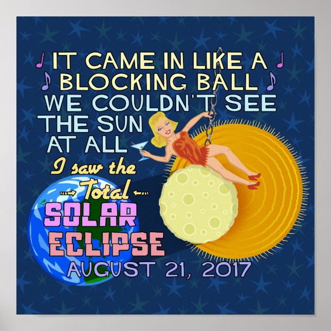 Solar Eclipse August 21 2017 American Funny Poster (Vorne)