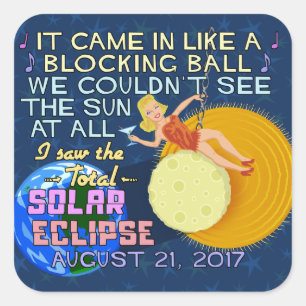 Solar Eclipse August 21 2017 American Funny Quadratischer Aufkleber