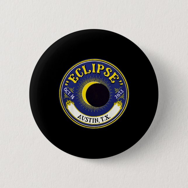 Solar Eclipse Austin Texas Familie Reisen T Button (Vorderseite)
