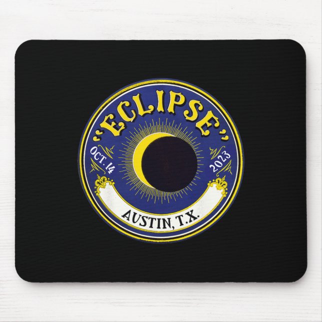 Solar Eclipse Austin Texas Familie Reisen T Mousepad (Vorne)
