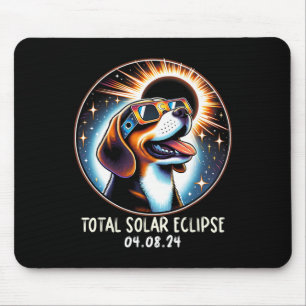 Solar-Eclipse-Beagle mit Brille Haustier 8. April Mousepad