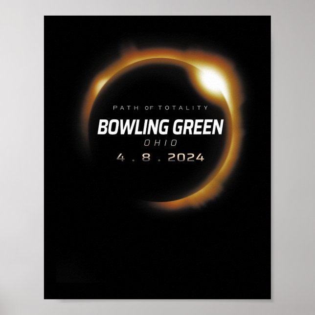 Solar Eclipse Bowling Green Ohio 8. April Poster (Vorne)