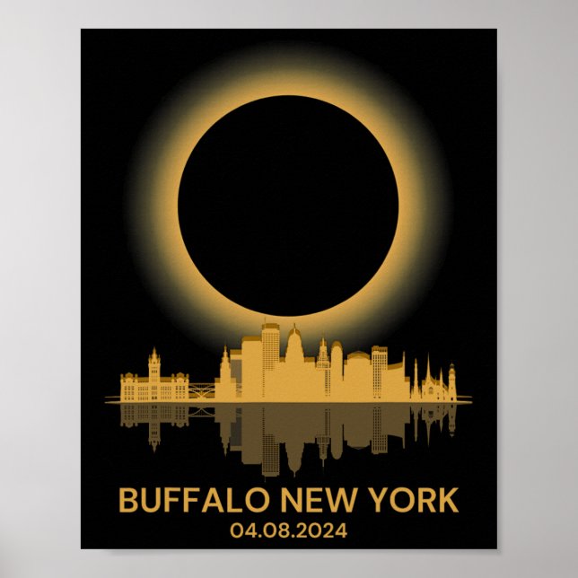 Solar Eclipse Buffalo New York Souvenir Totality Poster (Vorne)