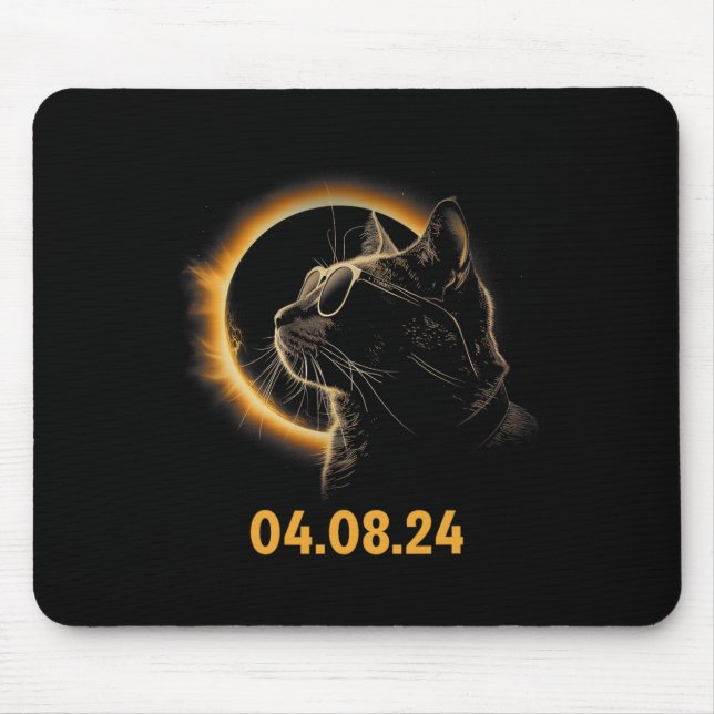 Solar Eclipse Cat Solar Eclipse Brille Cat Fun Mousepad (Vorne)