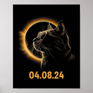 Solar Eclipse Cat Solar Eclipse Brille Cat Fun Poster