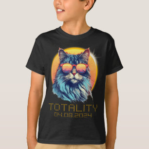 Solar Eclipse Cat Wearing Solar Eclipse Gles T-Shirt
