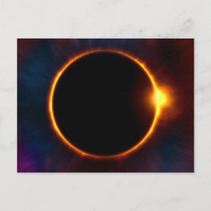 Solar Eclipse Corona   Astronomie von Sonne und Mo Postkarte