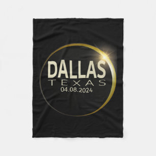 Solar Eclipse Dallas Texas 8. April 2024 Ecli Fleecedecke