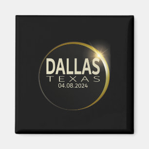 Solar Eclipse Dallas Texas 8. April 2024 Ecli Magnet