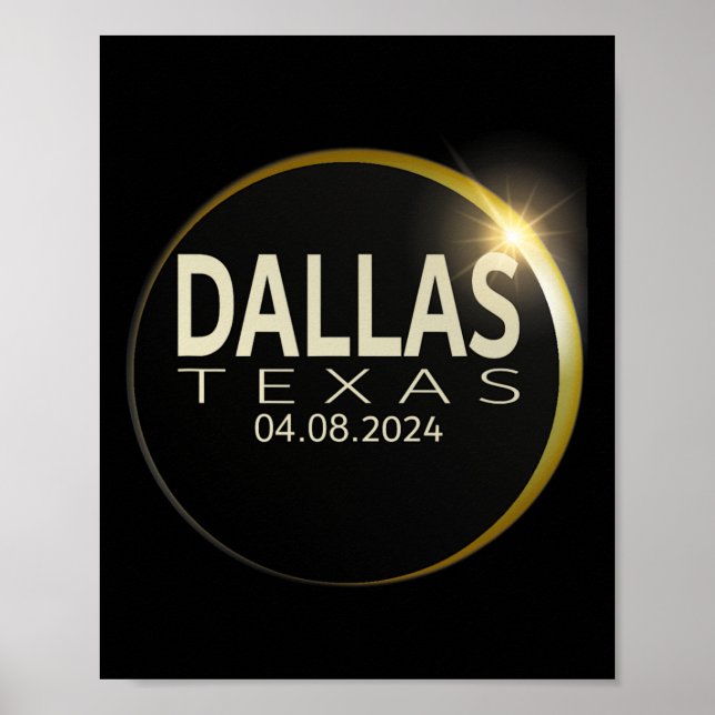 Solar Eclipse Dallas Texas 8. April 2024 Ecli Poster (Vorne)