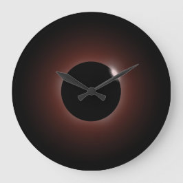 Solar Eclipse Dark Sun & Moon Große Wanduhr
