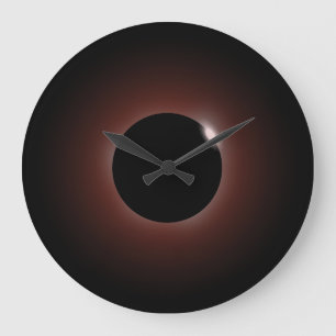 Solar Eclipse Dark Sun & Moon Große Wanduhr