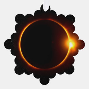Solar Eclipse Dark Sun & Moon Ornament Karte