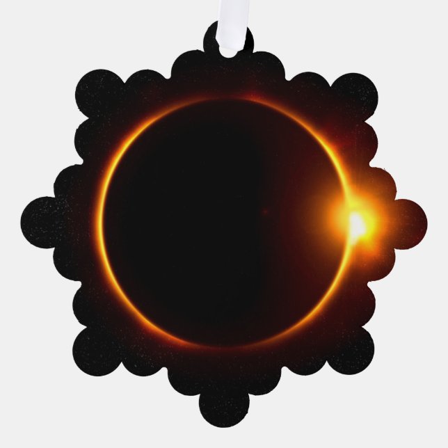 Solar Eclipse Dark Sun & Moon Ornament Karte (Vorderseite)