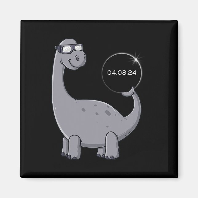 Solar Eclipse Dino 04.08.2024 Fun Kleinkind Boys G Magnet (Vorne)