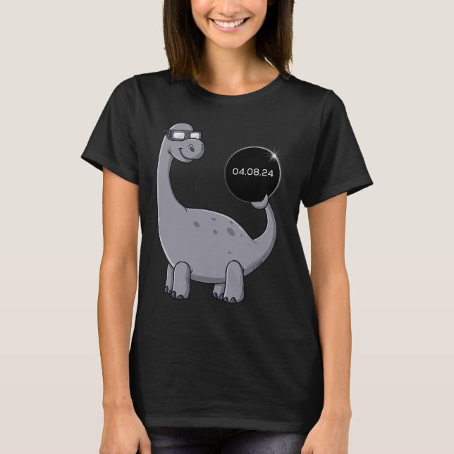 Solar Eclipse Dino 04.08.2024 Fun Kleinkind Boys G T-Shirt (Vorderseite)