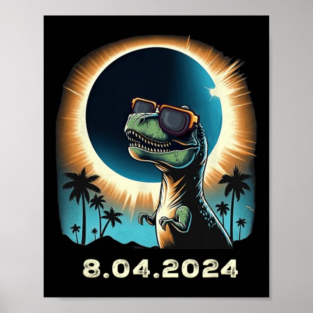 Solar-Eclipse-Dino mit Solar-Eclipse Poster (Vorne)