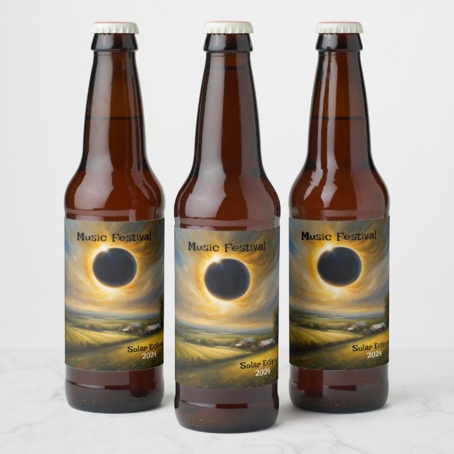 Solar Eclipse Farm Midwest Customizing Set von 6 Bierflaschenetikett (Flaschen)