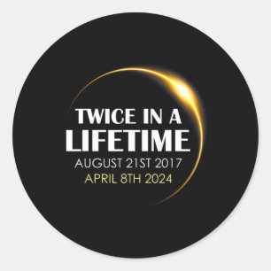 Solar Eclipse Fun zweimal im Leben 2024 Solar ecl Runder Aufkleber