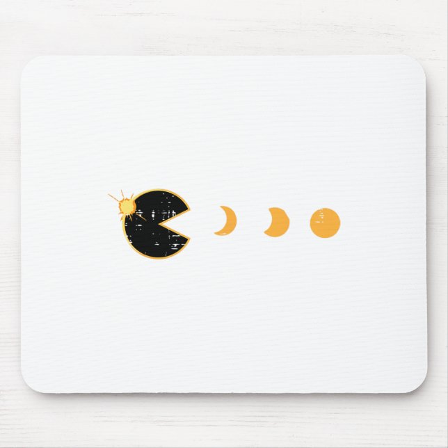 Solar Eclipse Gamer Eating Sun Retro Video Game Me Mousepad (Vorne)