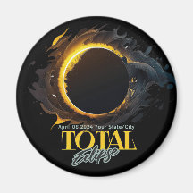 Solar Eclipse Geschenk 2024 Ihr Stadt Staat Black